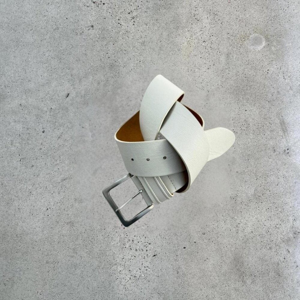 White leather belt